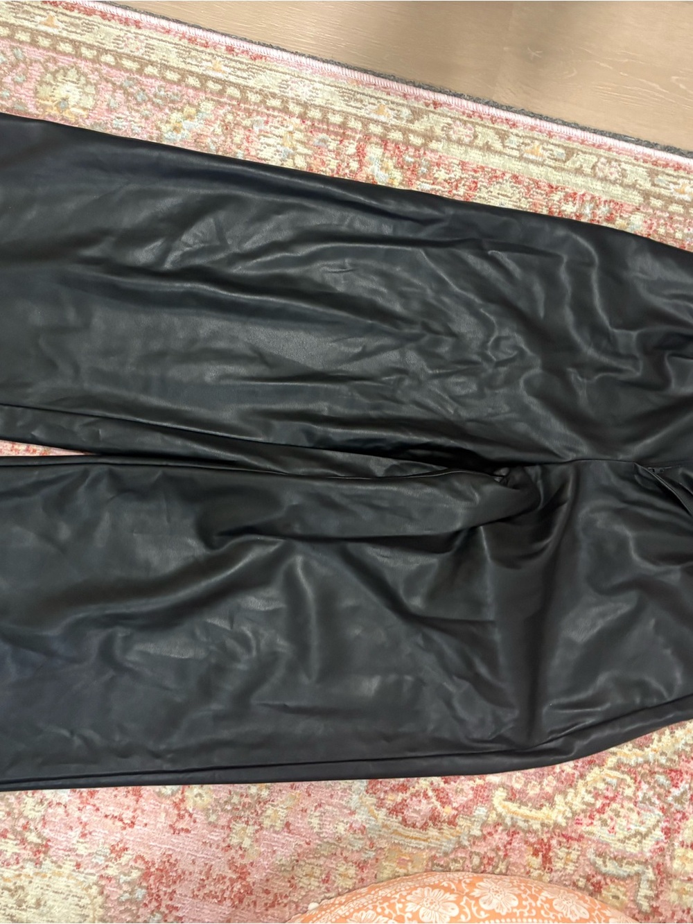 Women's Black Faux Leather Cropped Pants